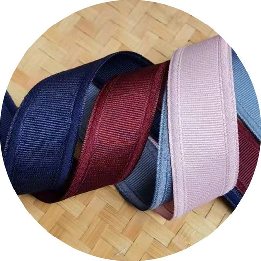 Depotnaro 25mm Velvet-Textured Ribbed Gift Ribbon - 3 Rolls - Navy Blue - View 1