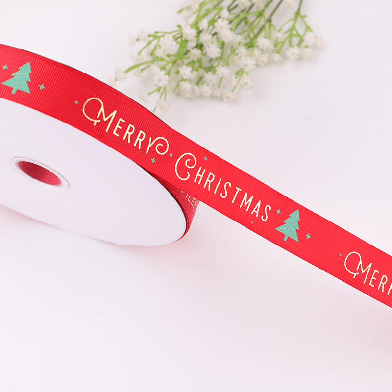 Depotnaro Christmas Gold-Foil Decorative Ribbon - 3 Rolls - Green - View 2