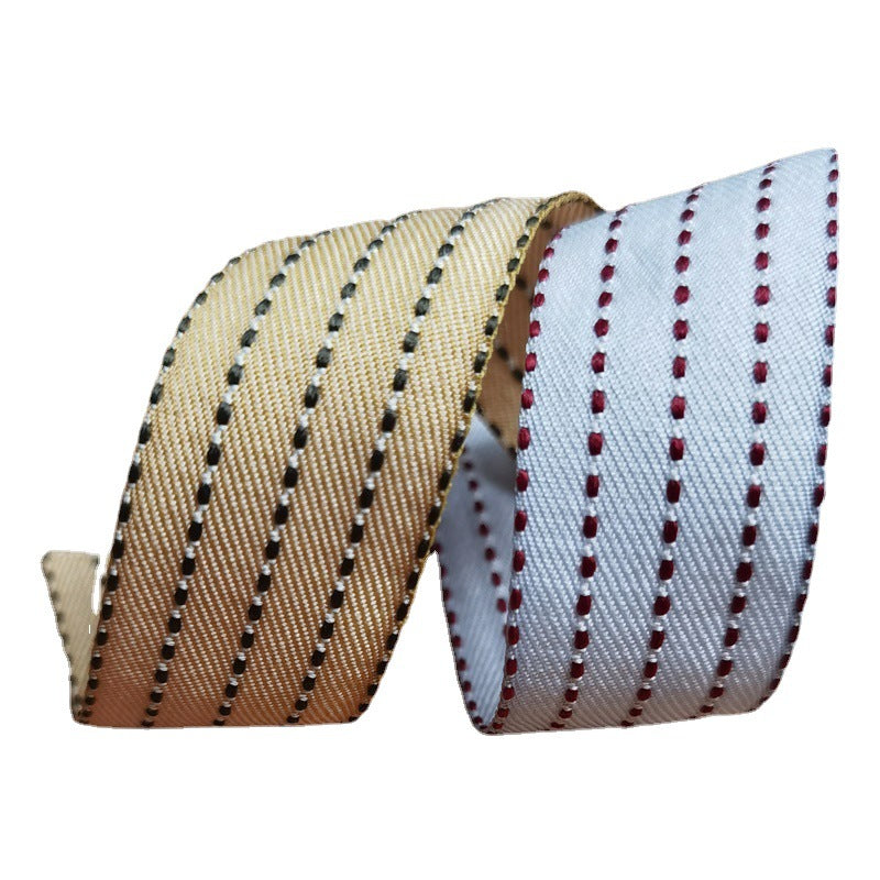 Depotnaro 25mm Double-Sided Polka-Dot Gift Ribbon - 3 Rolls - Khaki - View 1