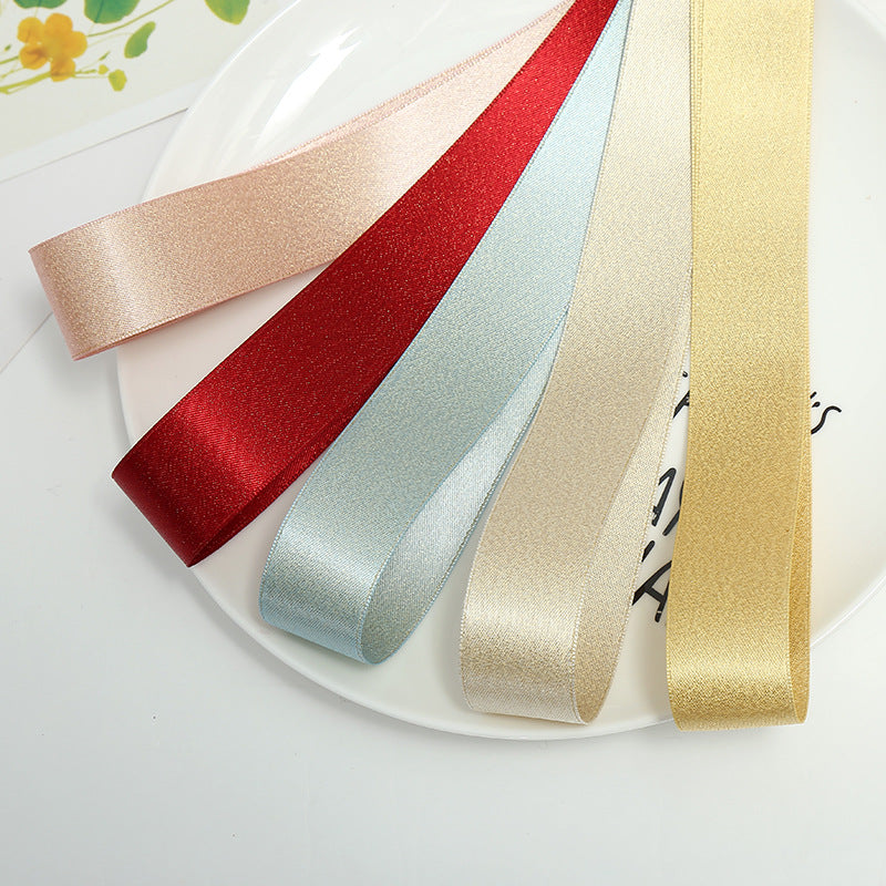 Depotnaro Double-Sided Metallic-Finish Gift Ribbon - 5 Rolls - Light-Toned Set - View 1
