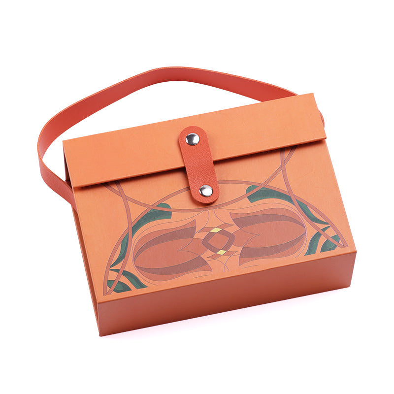 Depotnaro PU Leather Gift Box with Handle and Snap Closure - View 1
