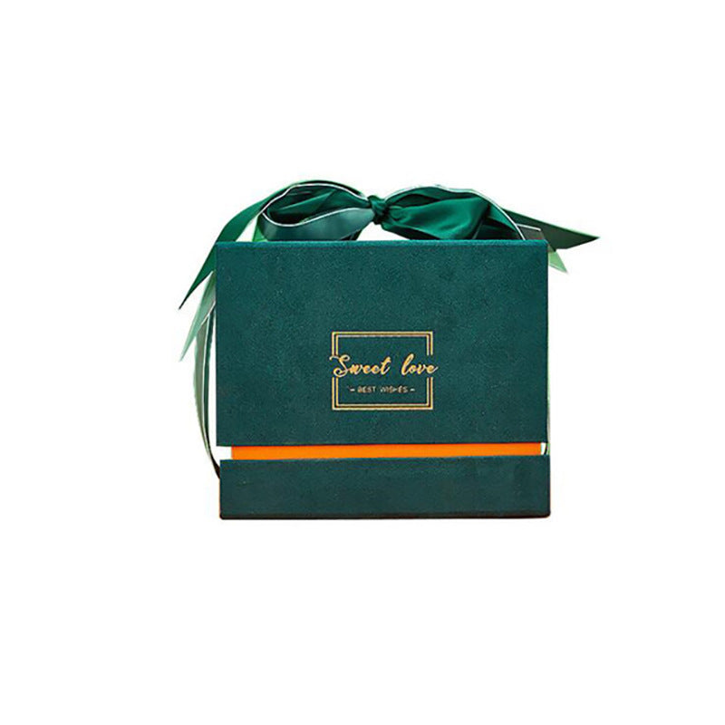 Depotnaro Suede-Finish Flip-Top Wedding Favor Box - Green - View 1